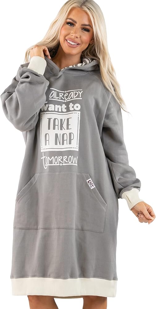 Lazy One Oversized Hoodie Sweatshirt, Comfortable Sleepwear