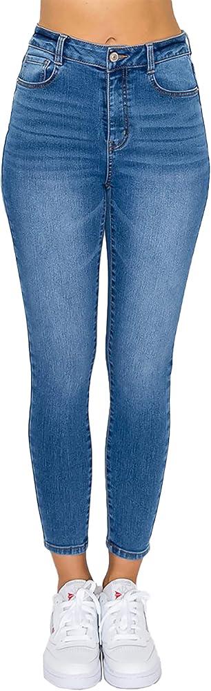 WAX JEAN Women's High Waisted Ankle Skinny 'Comfy Knit Denim' Jeans