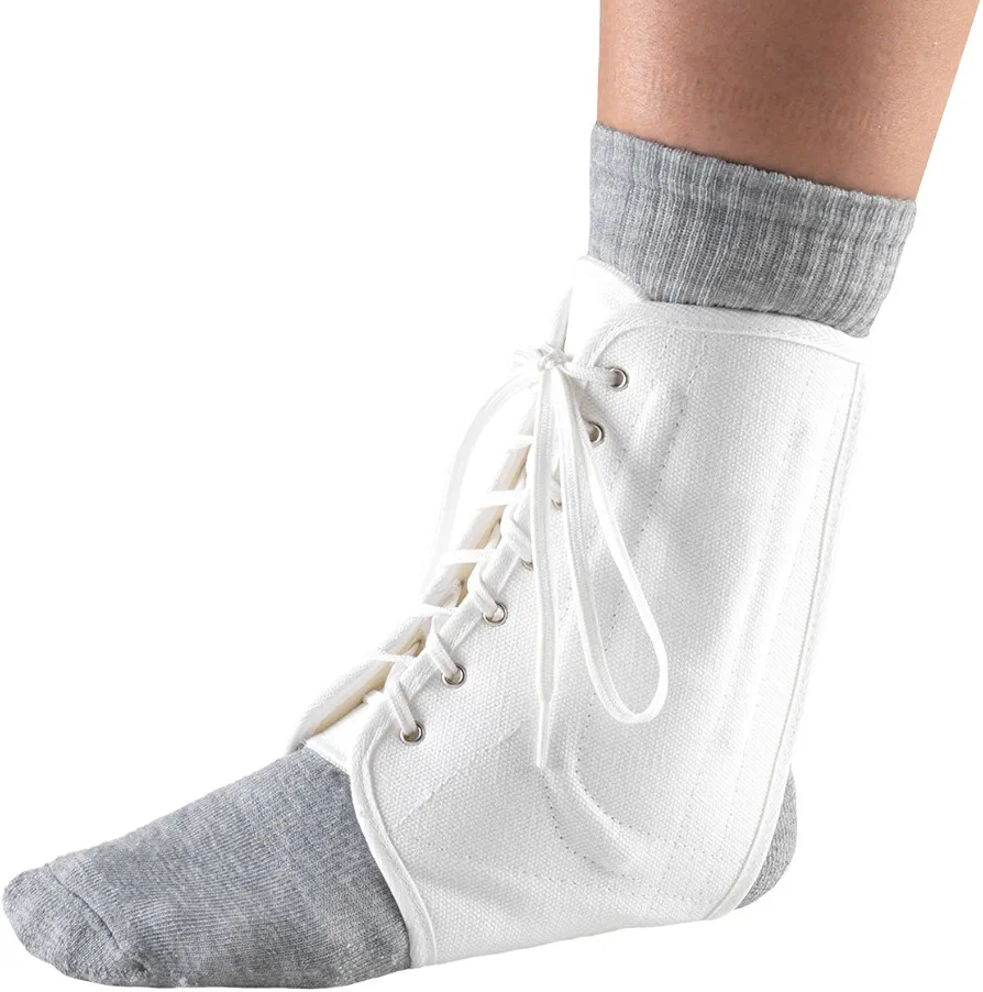 OTC Ankle Brace, Canvas Lace-Up, Semi-Rigid Spiral Stays