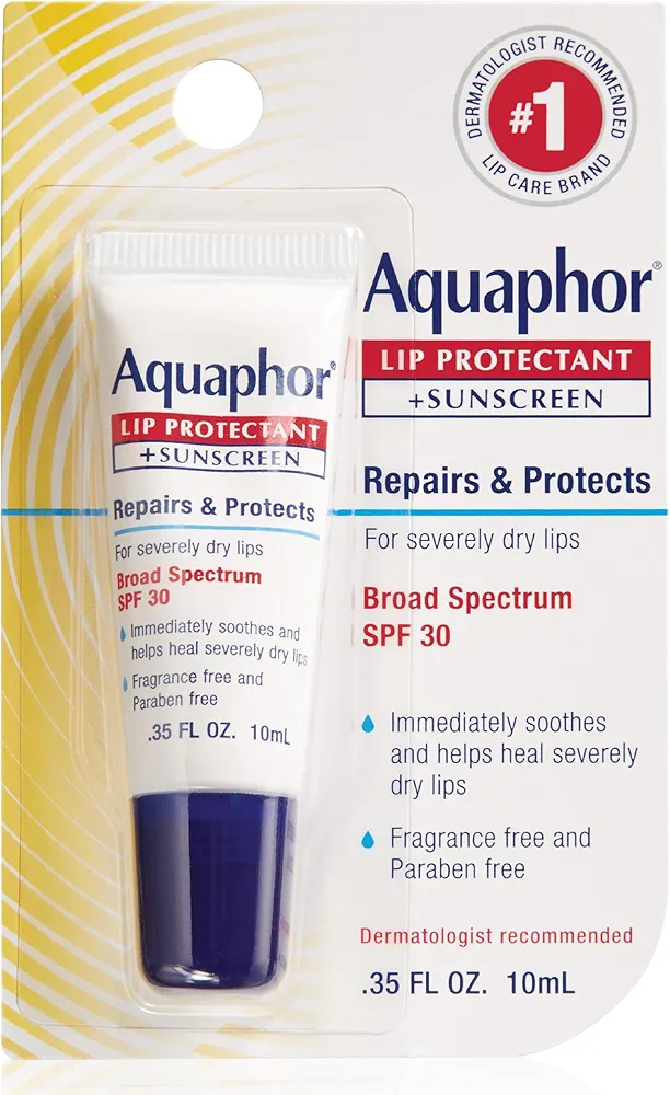 Aquaphor Lip Repair Lip Balm with Sunscreen, Lip Protectant, Lip Balm SPF 30, 0.35 Oz Tube