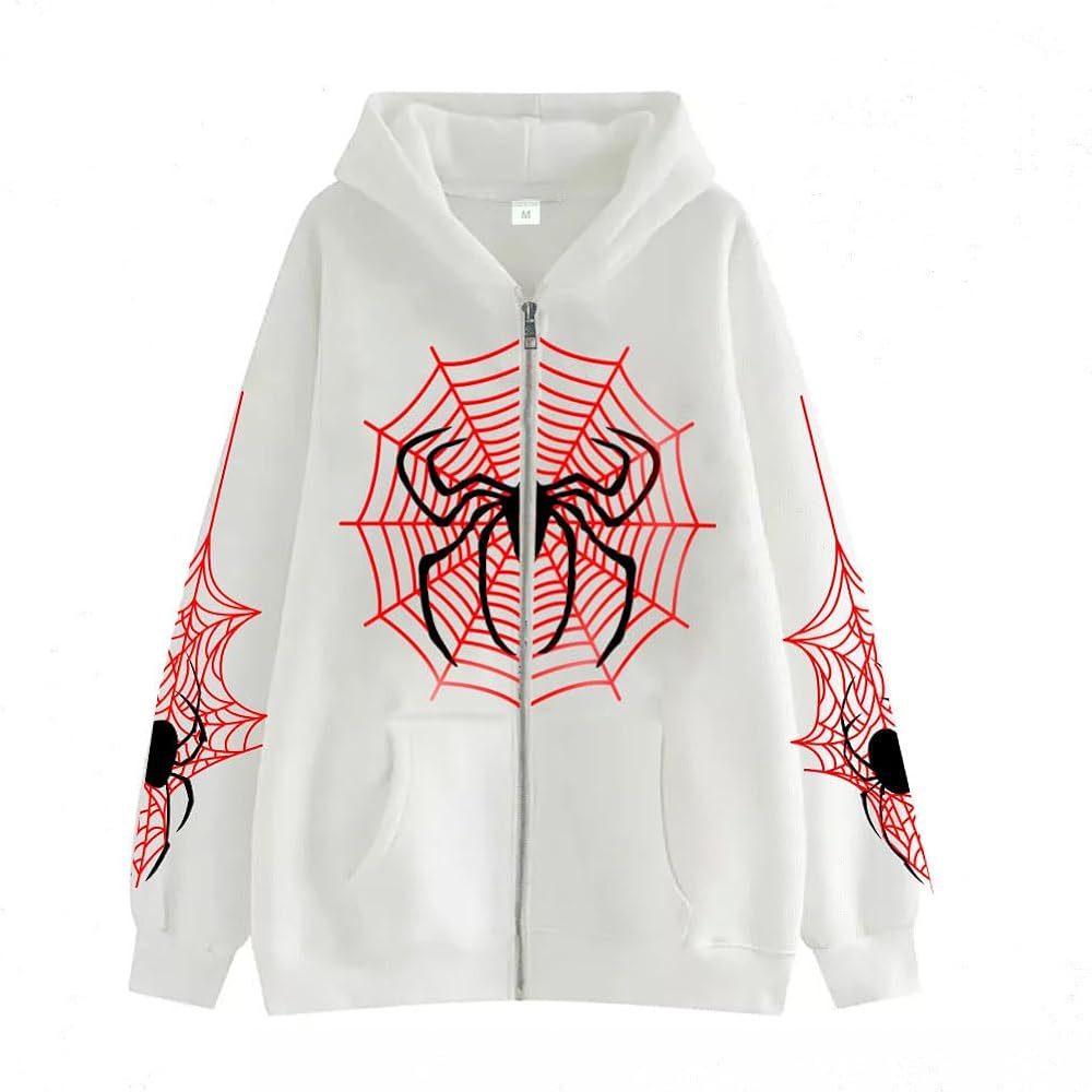 Y2K Unisex Streetwear - Hoodies for Men Spider Hoodies for Women - Oversized Graphic Hoodie Vintage Style 2024 Trendy