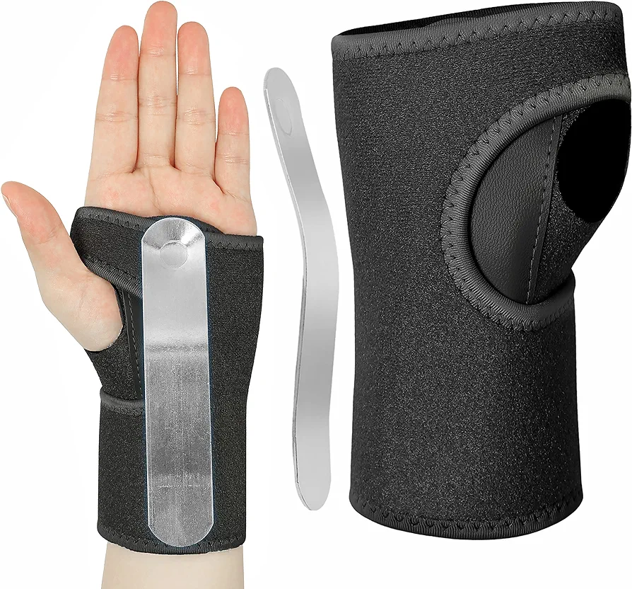 HiRui Wrist Brace Wrist Support with Splint for Men and Women, Hand Support for Carpal Tunnel Arthritis Tendonitis Sprain Recovery Pain Relief, Day & Night Support (One Size, Left Hand)