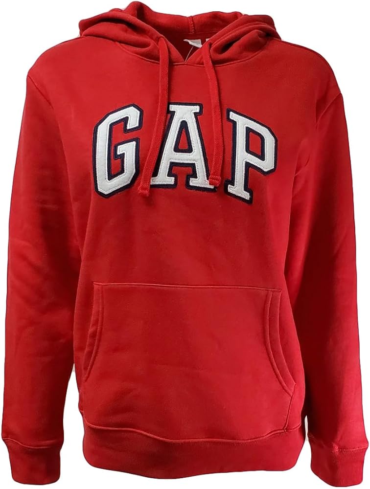 GAP Womens Fleece Arch Logo Pullover Hoodie