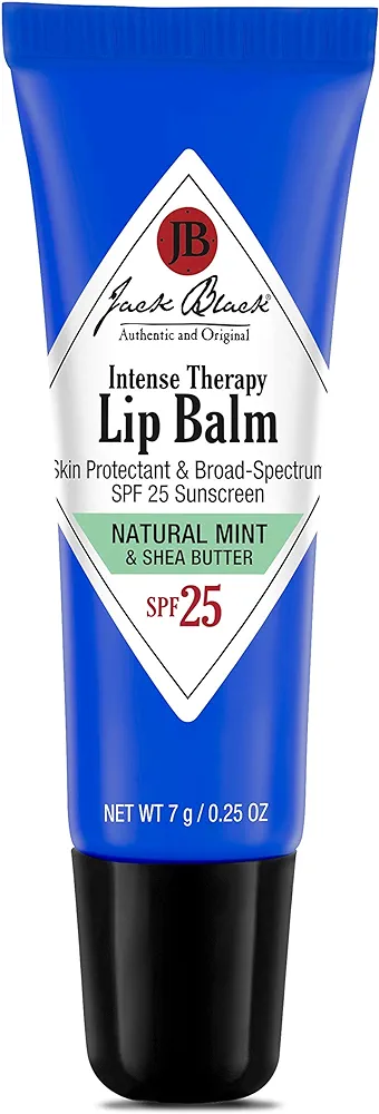 Jack Black Intense Therapy Lip Balm, 0.25-Oz. – SPF 25 Sun Protection, Lip Moisturizer, Hydrating Lip Balm with SPF, Lip Sunscreen to Relieve Dry, Chapped Lips