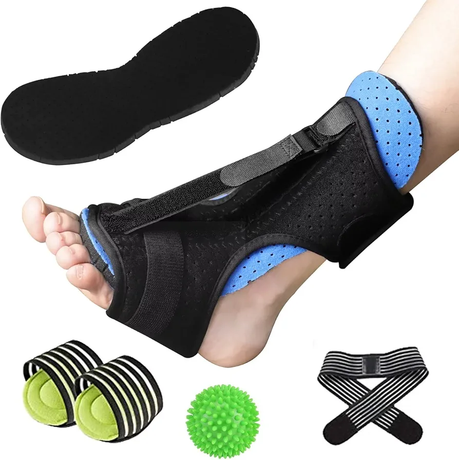 Plantar Fasciitis Night Splint, Adjustable Ankle Brace Foot Drop Orthotic Brace for Plantar Fasciitis, Arch Foot Pain, Achilles Tendonitis