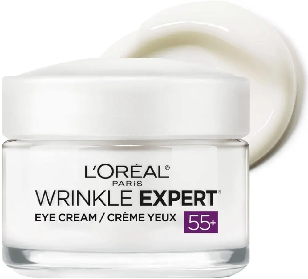 L'Oreal Paris Wrinkle Expert 55+ Anti-Wrinkle Eye Cream with Calcium, Reduce Crow's feet, 0.5 Oz