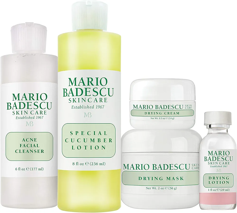 Mario Badescu Acne Starter/Control/Repair Skin Care Kit for All Types of Breakouts | Facial Set Ideal for Combination or Oily Face for Healthy, Clear Complexion