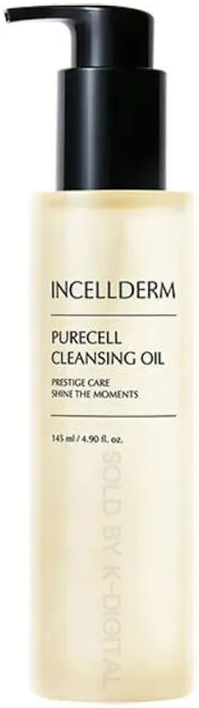 INCELLDERM Korean Beauty Skin Care Purecell Deep Facial Cleansing Oil, Makeup Remover Cleanses without Clogging pores - All Skin Types - 145ml(4.90 fl.oz)