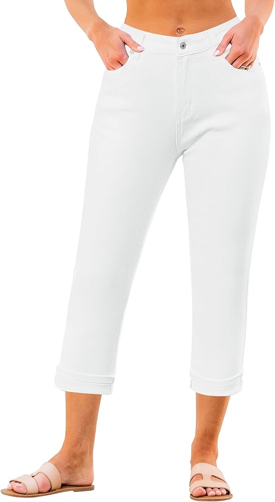 GRAPENT Capris Jeans for Women High Waisted Skinny Stretchy Denim Capri Pants Casual Cropped Jeggings Trousers