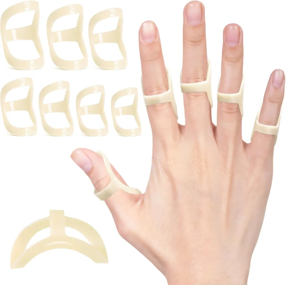 7 Pcs Oval Finger Splint, Trigger Finger Splint for Trigger/Arthritis/Straightening/Mallet Finger, Finger Brace for Thumb/Index/Middle/Ring/Pinky Finger (Size: 4/5/6/7/8/9/10)