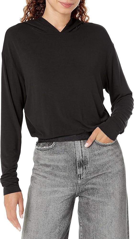 HUGO Women's Cropped Relaxed Fit Jersey Sweatshirt