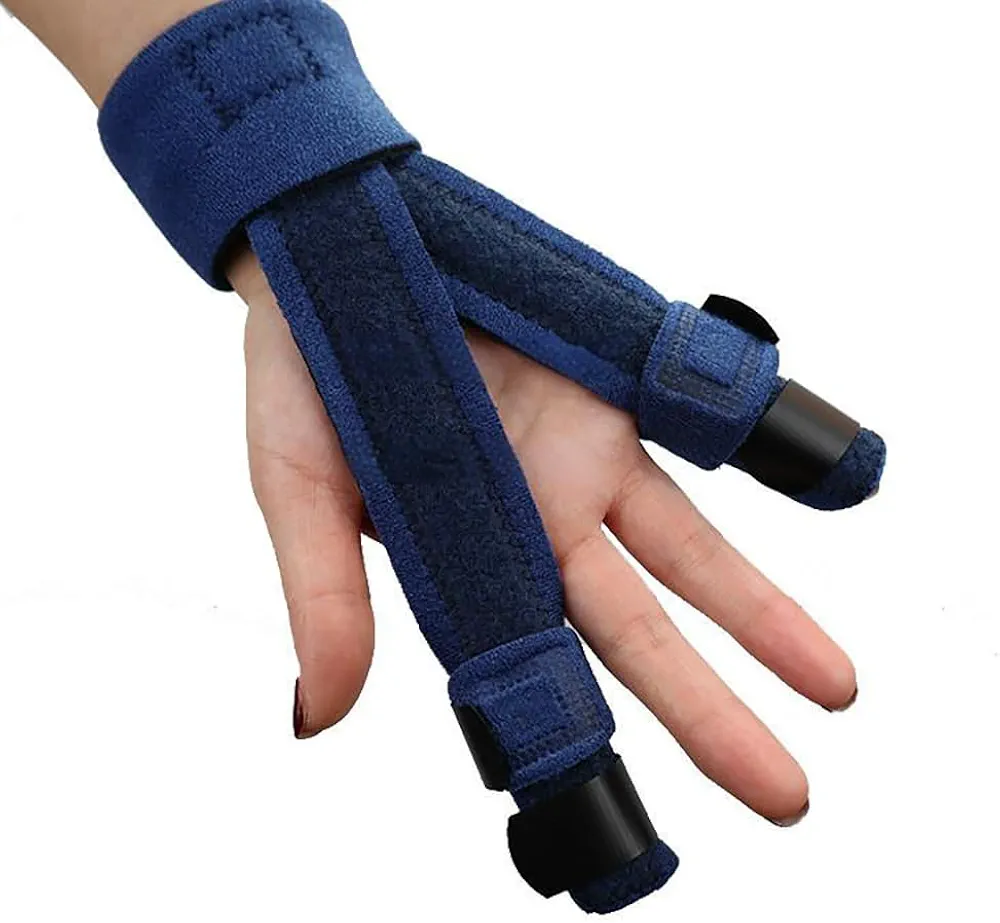 2 Fingers Splint Trigger Braces for Arthritis, Adjustable Supports Any Two of the Index, Middle, Ring and Pinky Fingers, Straightening for Trigger Finger, Injury, Fracture, Broken, Tendonitis