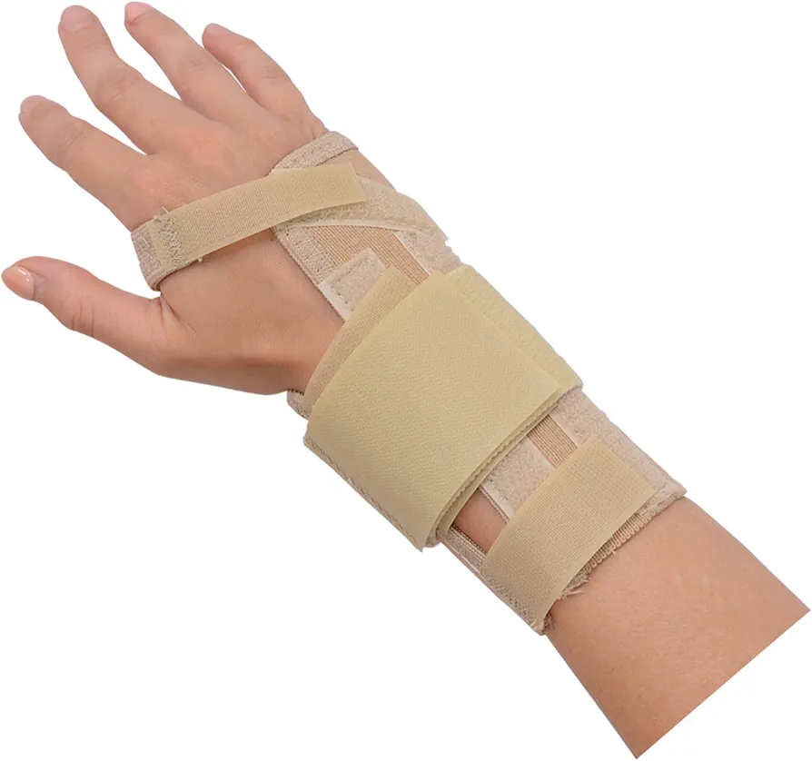 Rolyan AlignRite Wrist Support with Strap, Short Length, Left, Small, Padded Comfort Stabilization and Support for Restricting Wrist Movement, Ergonomic Open Thumb and Finger for Range of Motion