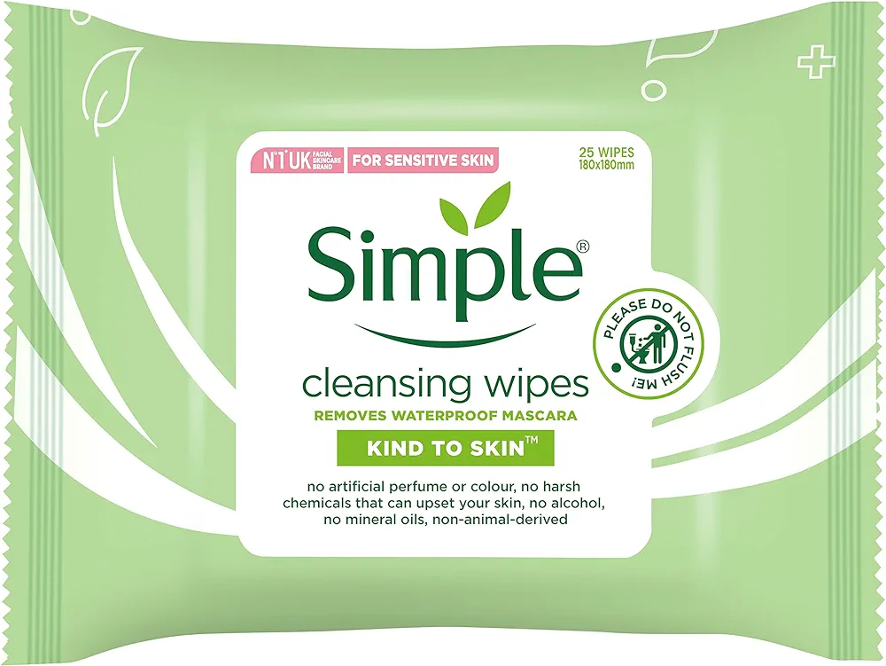 Simple Kind To Skin Cleansing Facial Wipes - 25 Wipes