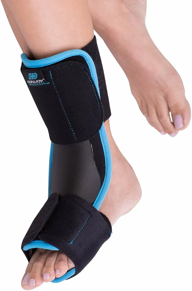 DonJoy DA161FB01-BLK-S/M Plantar Fasciitis Night Splint, Rigid Support for Maximum Stretch, Pain Relief, Achilles Tendonitis, Lightweight