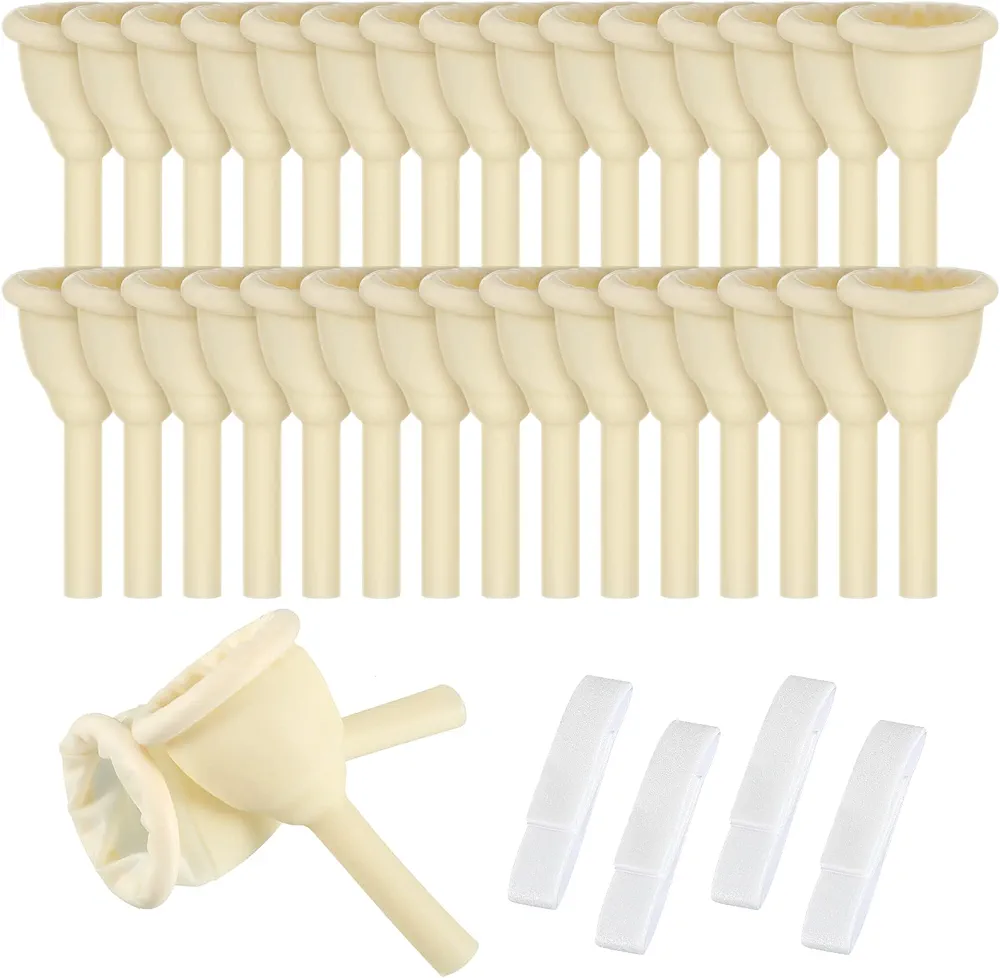 50 Pieces Urinal Bag Male External Catheter with Fixer Rubber External Catheter for Men and Incontinence People (30 mm)