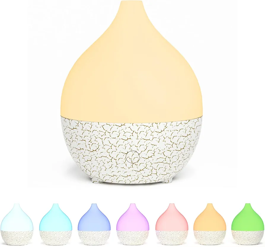 SALKING Essential Oil Diffuser, 100ml Small Aromatherapy Diffuser with Auto Shut-Off, Ultrasonic Diffusers for Essential Oils, Cool Mist Humidifier with Night Lights, for Office Home (Gold Crack)