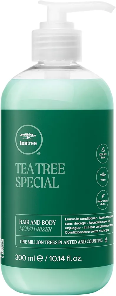 Tea Tree Hair and Body Moisturizer Leave-In Conditioner, Body Lotion, After-Shave Cream, For All Hair + Skin Types