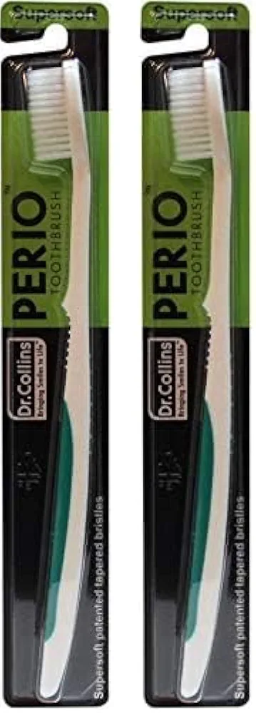 Dr. Collins Perio Toothbrush, 1 Count (Assorted Colors) (Pack of 2)