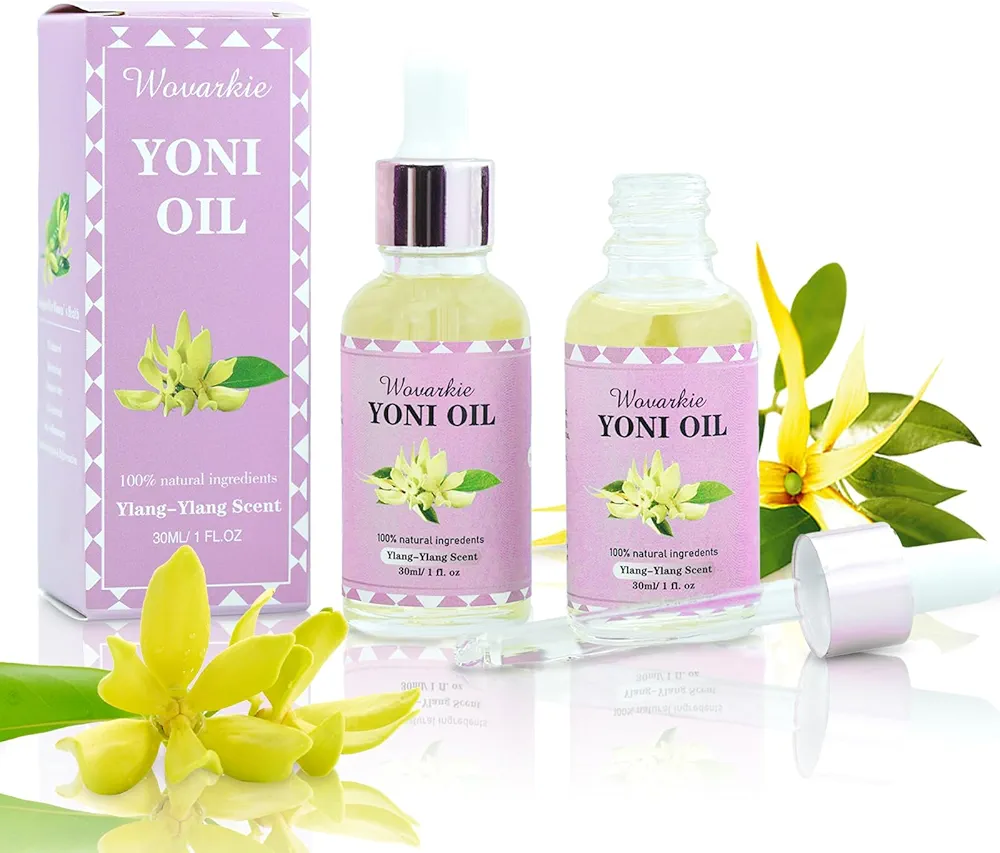 2 Packs Yoni Oil for Women pH Balance, Feminine Deodorant Vaginal Moisturizer, 100% Natural Feminine Oil with Ylang-Ylang Essential Oil (1 fl oz/30 ml)