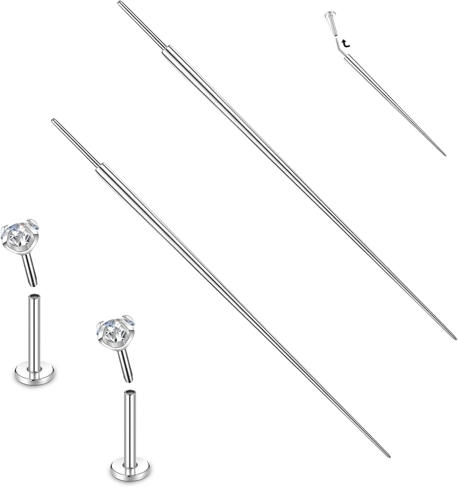 BodyAce G23 Titanium Threadless Piercing Taper, 14G 16G 18G Piercing Taper Insertion Pin, Body Piercing Stretching Kit Assistant Tool for Nose/Ear/Navel/Lip/Eyebrow