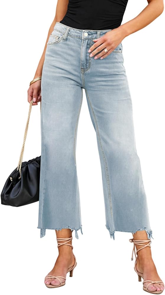 LOLONG High Waisted Flare Jeans for Women Casual Bell Bottom Denim Pants