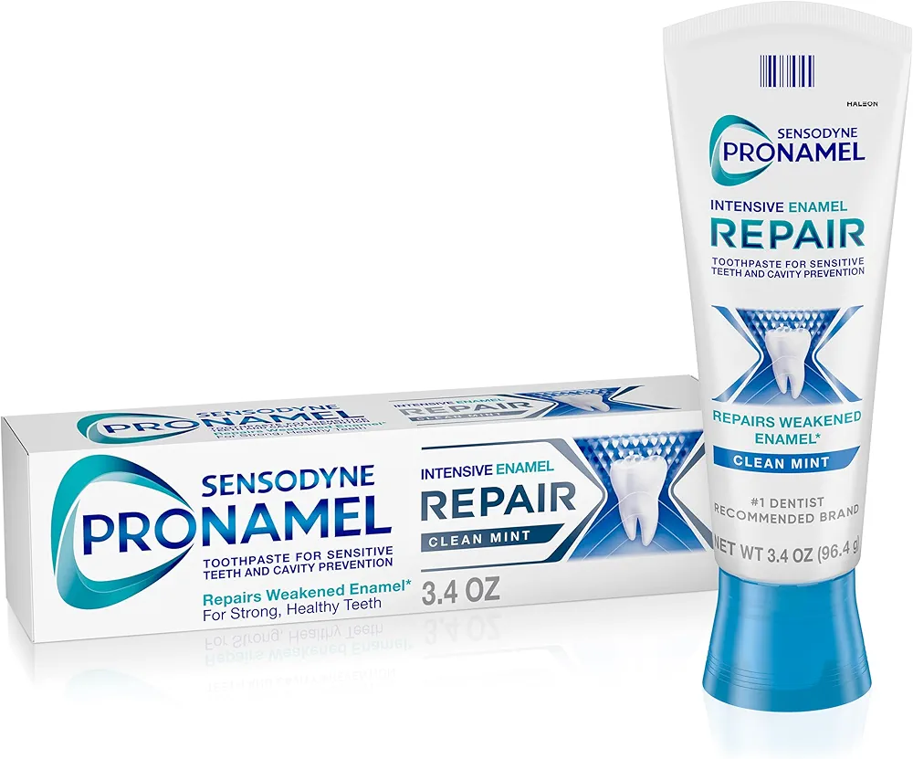 Sensodyne Pronamel Intensive Enamel Repair Toothpaste for Sensitive Teeth, to Reharden and Strengthen Enamel, Clean Mint - 3.4 Ounces