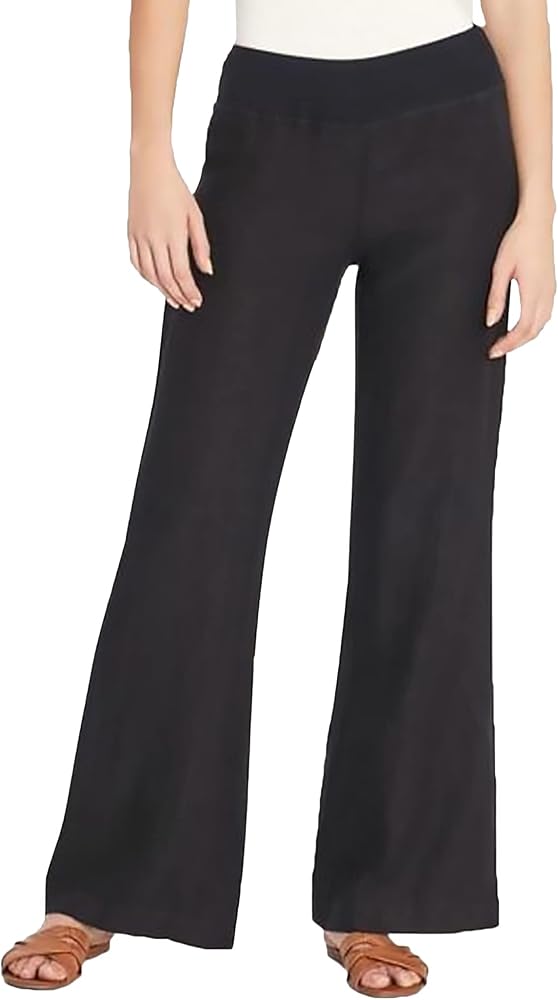 Three Dots Womens Pull on Pants, Black, Medium