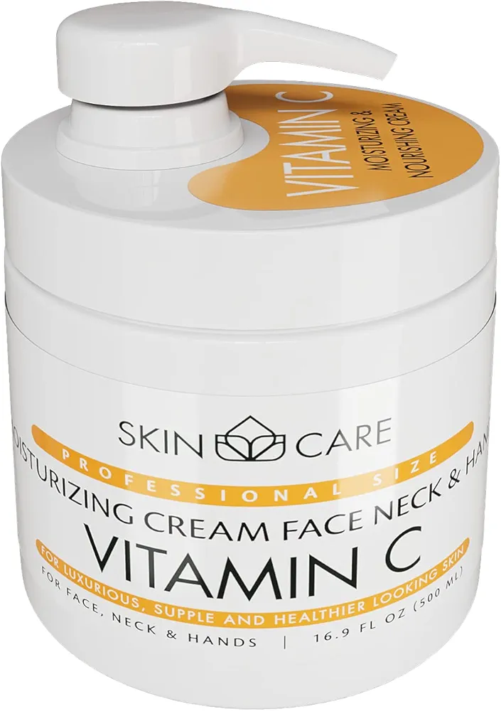 Skin Care 3-in-1 Moisturizing Cream with Vitamin C for Face, Neck and Hands - Delicate and Easily Absorbed Daily Cream for All Skin Types- 16.9 fl. oz.