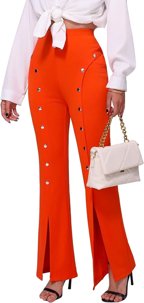 Women High Waisted Pants Bootcut Stretchy Pull On Dress Pants Casual Work Pants