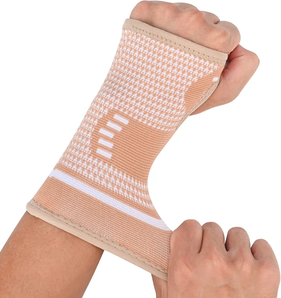 Copper Wrist Compression Sleeves, Support Brace for Arthritis, Tendonitis, Sprains, Workout - Comfortable and Breathable Wrist Support for Women and Men-1Pack