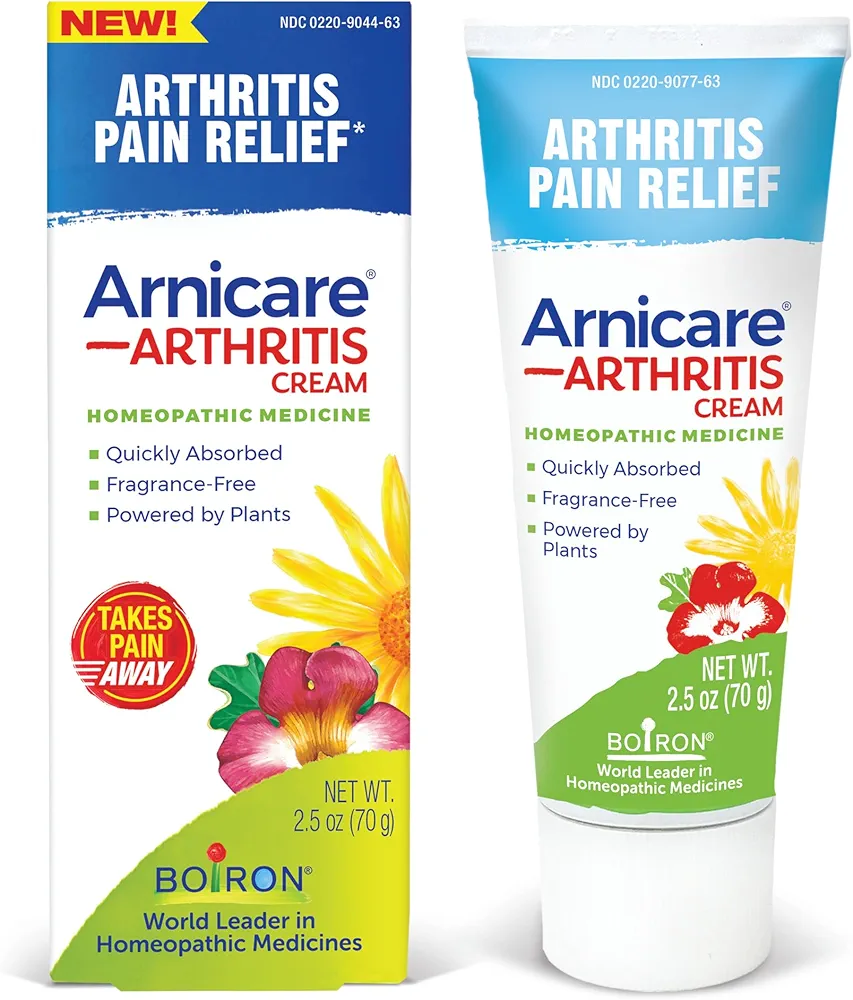 Boiron Arnicare Arthritis Cream with Devil’s Claw for Pain Relief of Knees, Hands, Wrists, Elbows, Joints & Muscles – Quickly Absorbed & Fragrance-Free – 2.5 oz