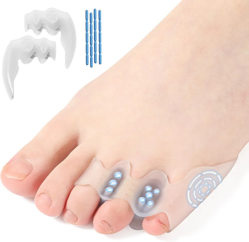 Tailor's Bunion Corrector and Pinky Toe Spacers Kit for Curled Toes and Pain Relief - Tailor Toe Separators, Pinky Toe Protectors, and Morton's Neuroma Relief (1 Pair)