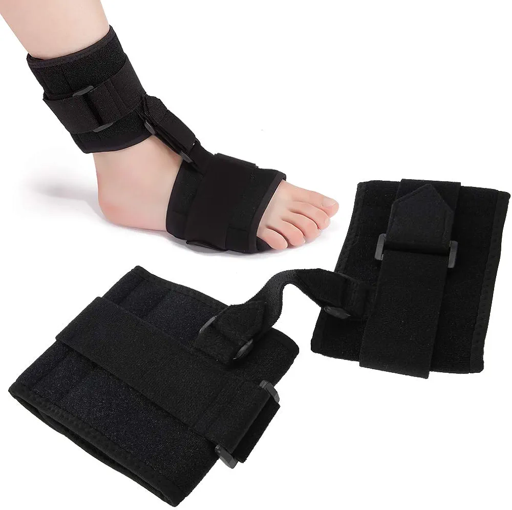 Foot Drop Brace,Adjustable Foot Drop Orthosis Ankle Corrector Brace Support Correction Splint Right or Left Drop Foot Brace Plantar Fasciitis Splint Day/Night Dorsal