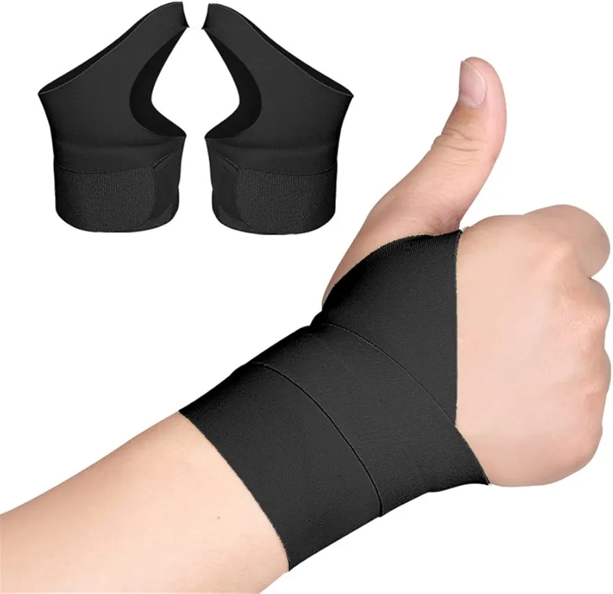 Wrist Thumb Support Braces, Ultra Thin Soft Wrist Thumb Support Compression Gloves, Adjustable Sports Thumb Bandage Wrap Protector, for Relief Pain, Carpal Tunnel Arthritis Tendonitis Sprains (Black)