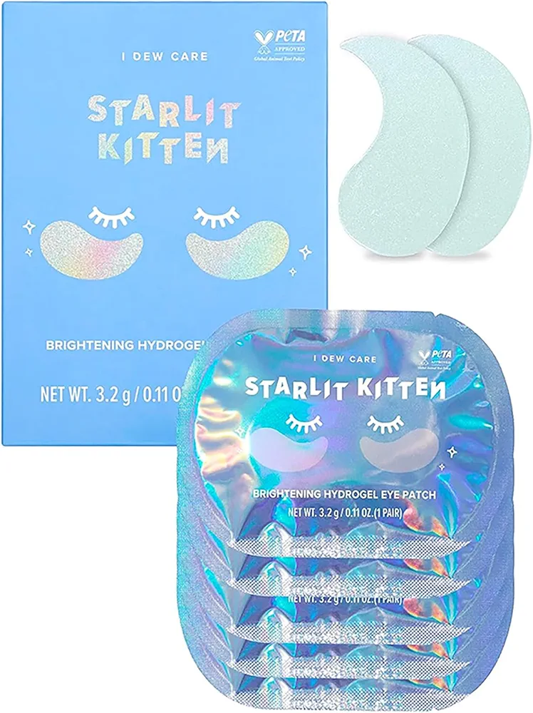 I DEW CARE Hydrogel Eye Patch - Starlit Kitten | Korean Under Eye Patches for dark circles and puffy eyes, Smooths Puffy Eyes, Dark Circles, Eye wrinkle patches, Dermatologically Tested (5 EA)