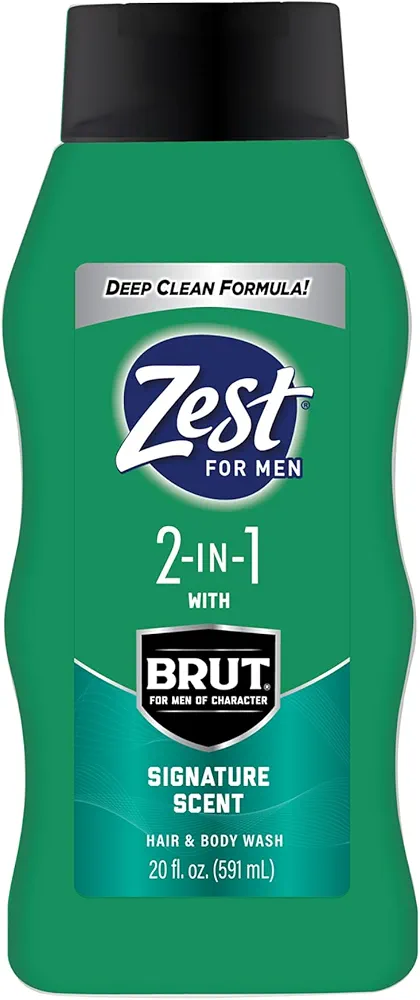 Zest Mens 2-in-1 Body Wash - Body Wash for Men - Cleanses Hair and Body - Refreshing Scent - Hydrating Body Soap - Ideal for All Skin Types - 20 oz