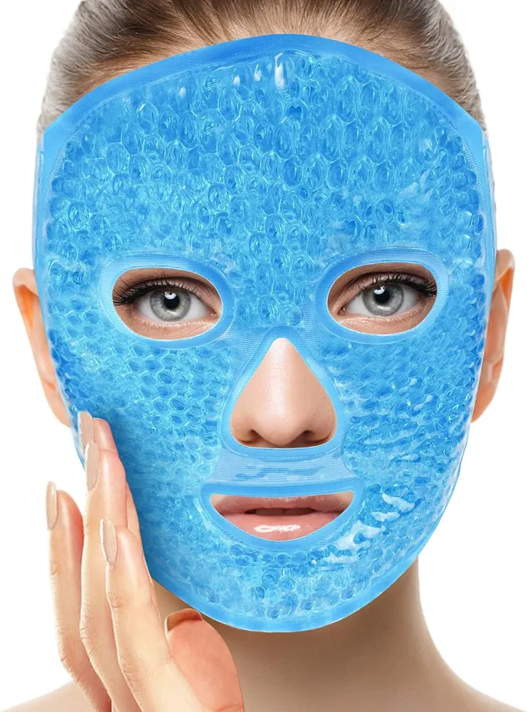 Ice Pack Cold Face Eye Masks Reduce Face Puff, Dark Circles, Reusable Cold Hot Gel Face Eye Mask, Suitable for Women Facial SPA, Ice Face Mask for Sleeping, Headaches (Blue)