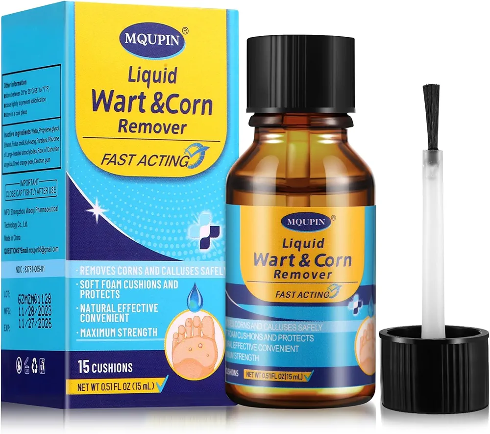 Wart & Corn Remover Liquid with Salicylic Acid, Fast Acting Wart Removal for Plantar Wart, Flat Wart, Common Wart, Corn, Callus