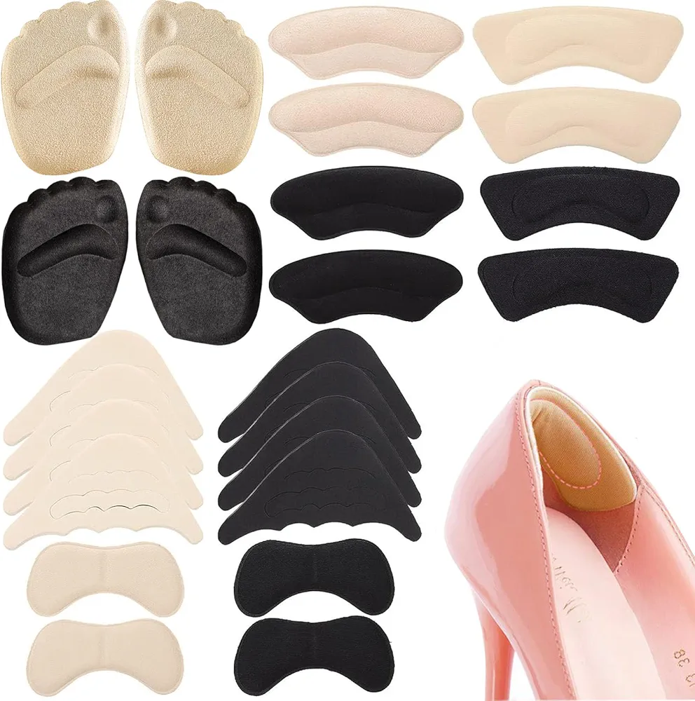 Heel Inserts for Shoes 12 Pair Heel Protectors Heel Pads Heel Grips for Loose Shoes Liner Filler Insoles Make Shoe Fit Heel Cushion Metatarsal Pads for Women Prevent Heel Pain Blisters (Set A)