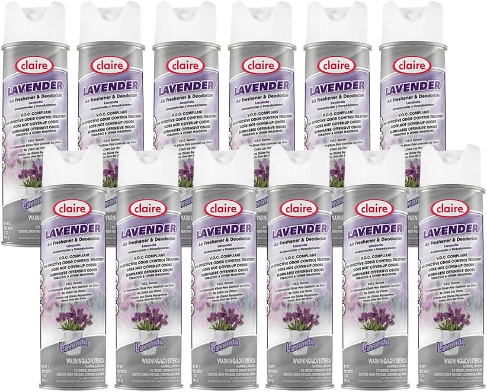 Claire CL191-12pk Lavender Hand Held Air Freshener; 10 Oz. Net Wt., 12 Count