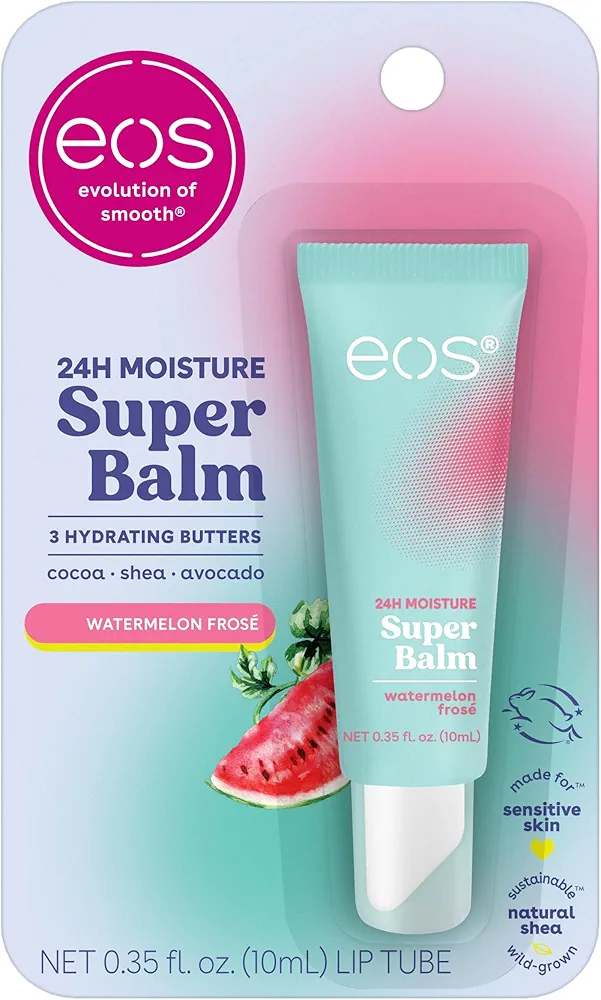 eos 24H Moisture Super Balm- Watermelon Frosé, Lip Mask, Day or Night Lip Treatment, Made for Sensitive Skin, 0.35 fl oz