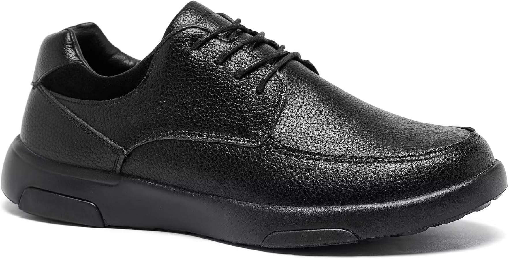 OrthoComfoot Men's Orthopedic Genuine Leather Dress Oxford, Comfortable Plantar Fasciitis Fashion Sneakers with Arch Support, Casual Walking Shoes for Foot and Heel Pain Relief