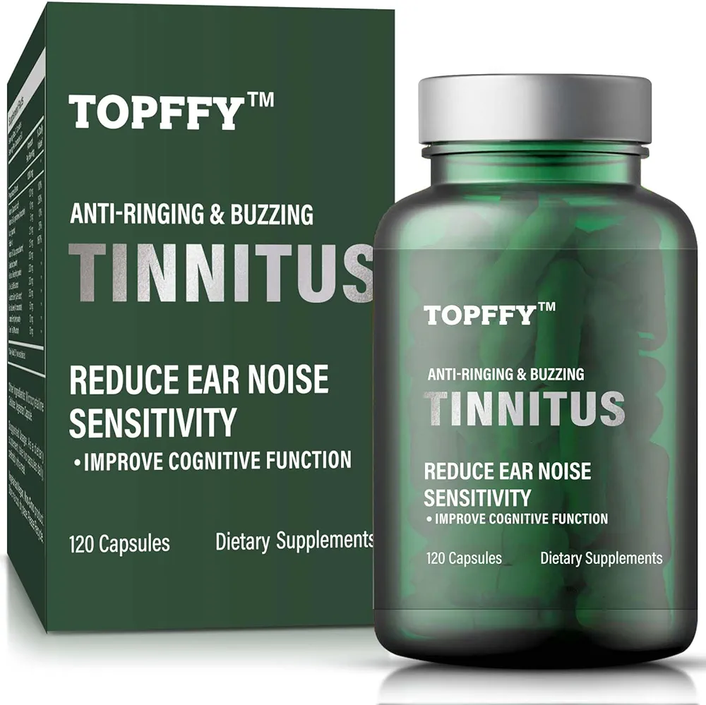 TOPFFY Tinnitus Relief for Ringing Ears, 1200MG Tinnitus Relief Supplement, for Hearing Loss and Ear Ringing & Tinnitus Relief,120 Softgels