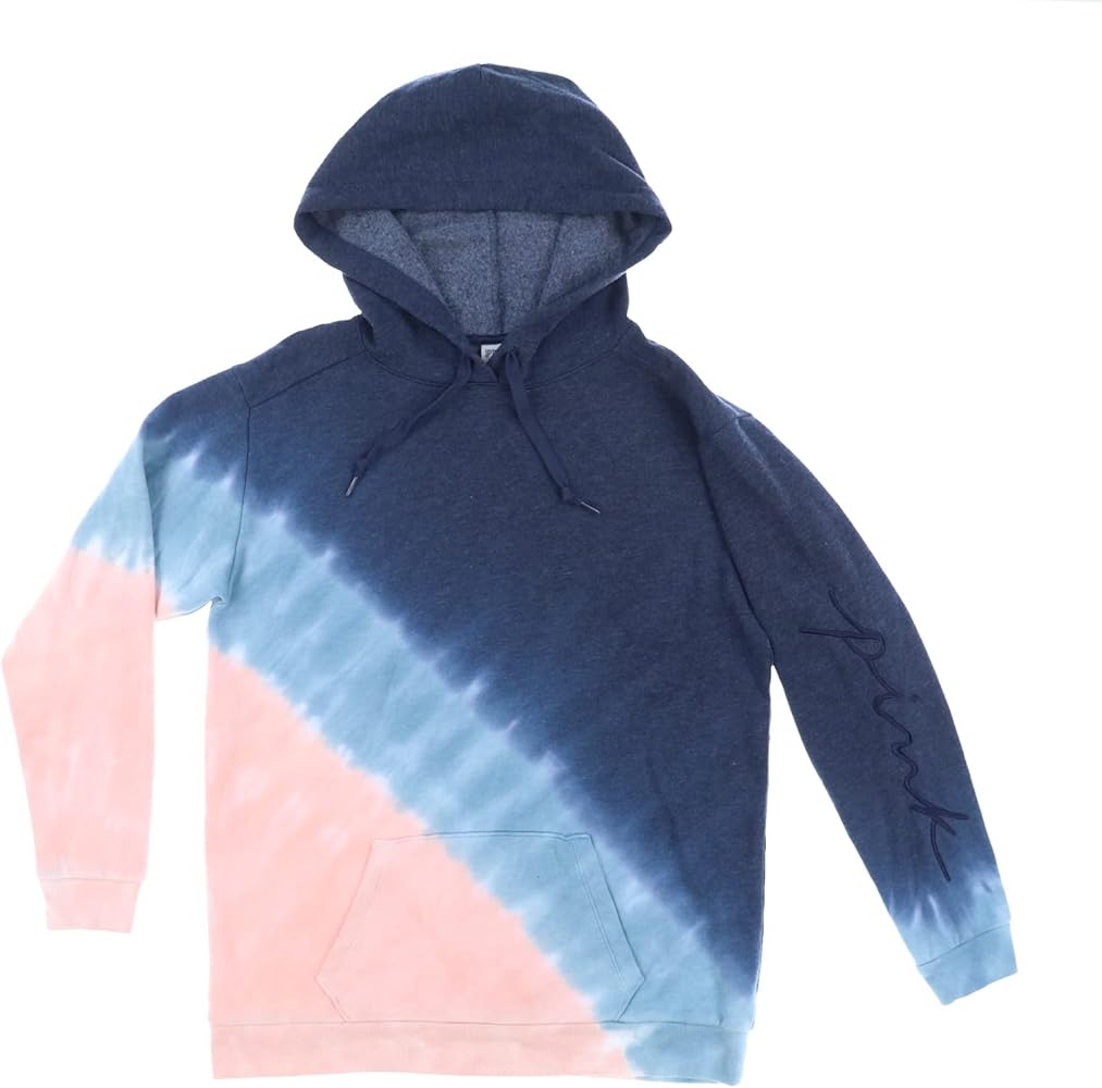 Victoria's Secret Pink Pullover Graphic Hoodie (Small, Blue Pink Ombre)