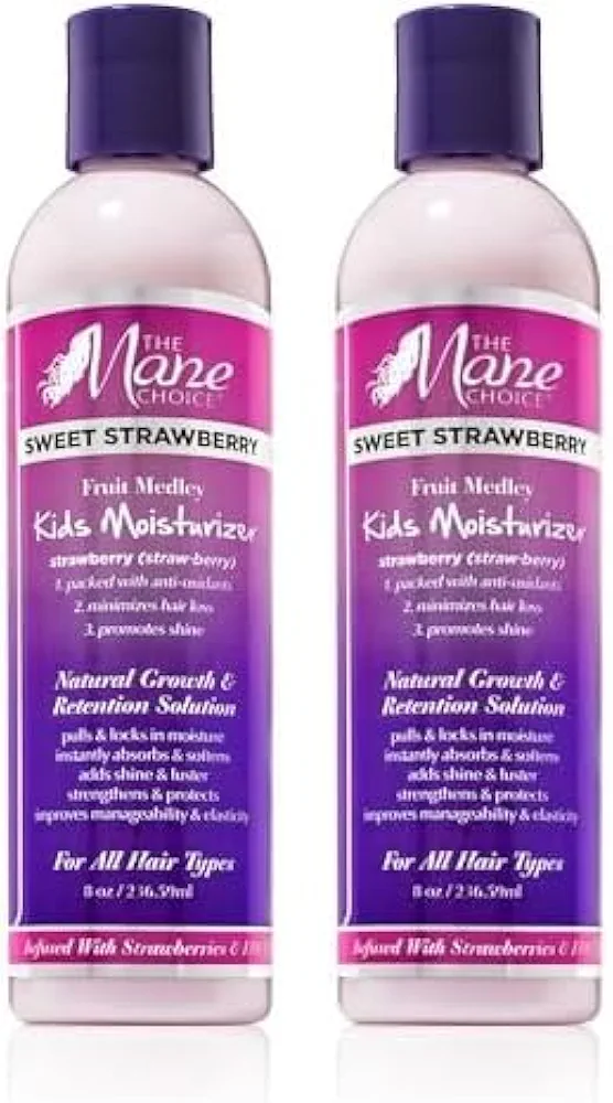 The Mane Choice Sweet Strawberry Fruit Medley Kids Moisturizer, 8 Ounce (Pack of 2)