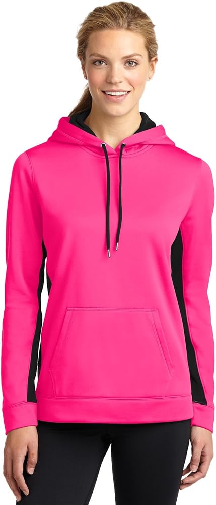 SPORT-TEK Women's Sport Wick Fleece Colorblock Hooded