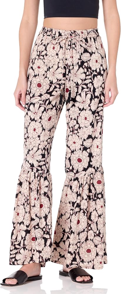 Angie Women's Printed Flare Ruffle Bellbottom Pants