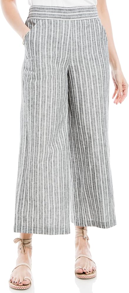 Max Studio Women's Linen Blend Wide Leg Pant