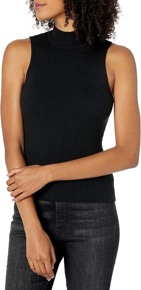 The Drop Women's Karolina Sleeveless Ribbed Mock-Neck Sweater